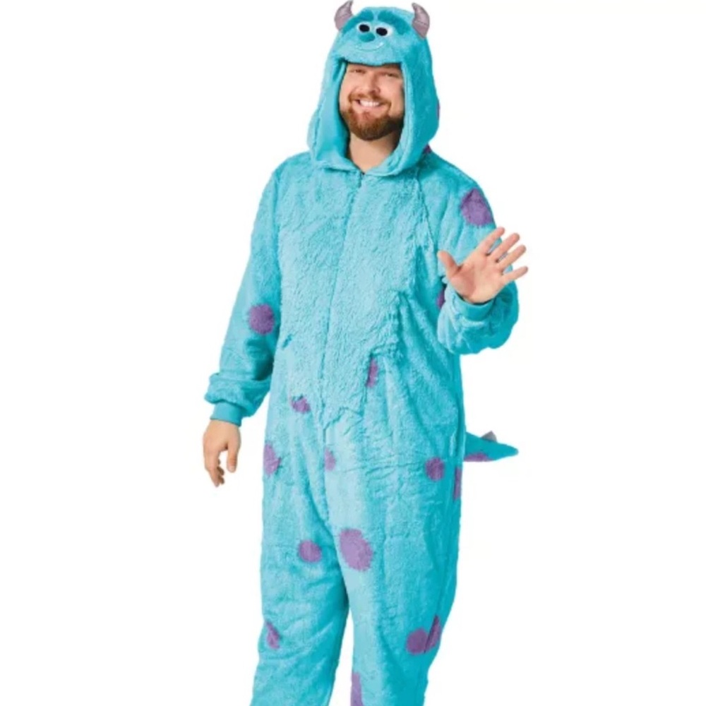 Sully Monsters INC Blue Purple Polka Dot Onesie Costume Disney Pixar 2XL XXL